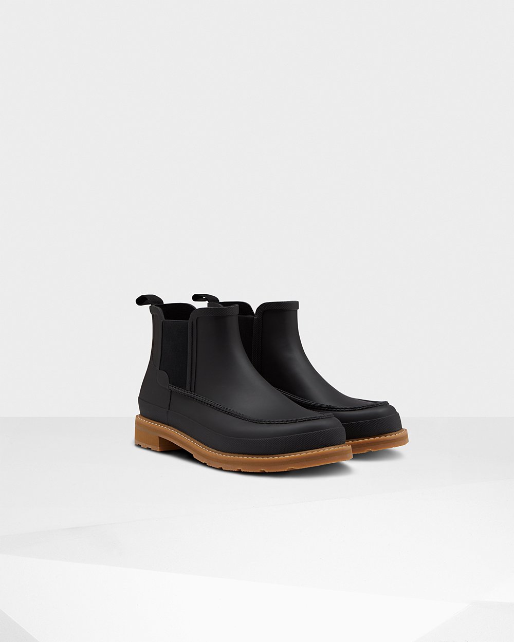 Men Hunter Original Moc Toe | Chelsea Boots Black | NZ-5347-GIRJ